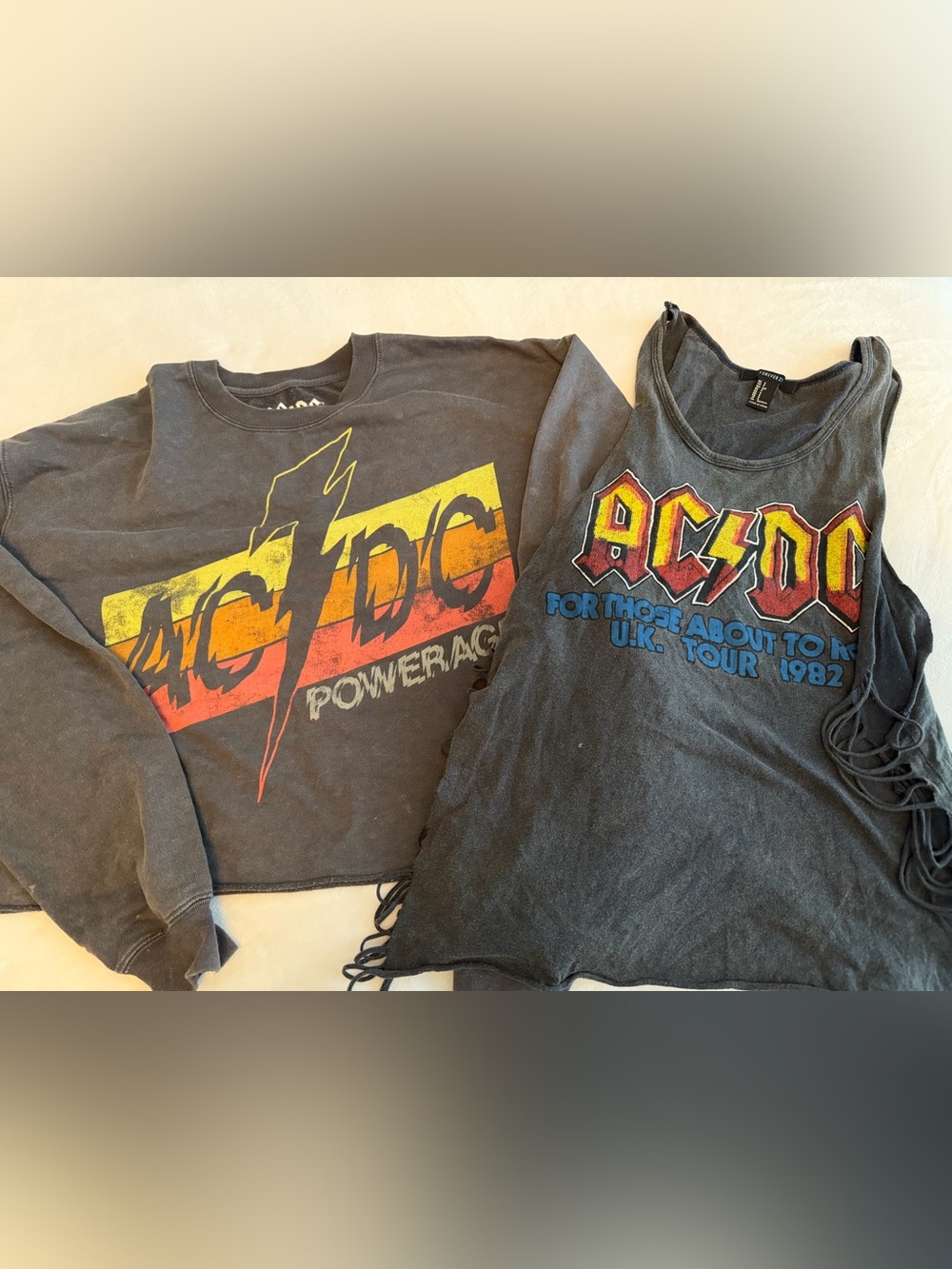 AC/DC long sleeve tee small & forever 21 tank small